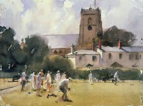 Bowls Match, Sidmouth (w/c on paper) 