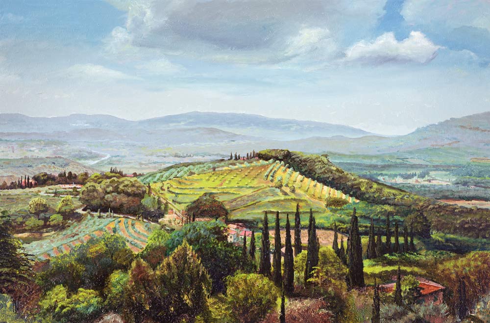 Rolling Hills, Pistoia, Tuscany (oil on canvas)  od Trevor  Neal