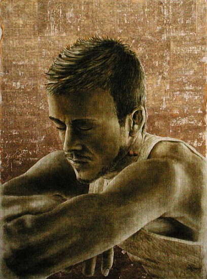 Beckham (b.1975) (oil and gold leaf on cracked gesso on canvas laid on board)  od Trevor  Neal