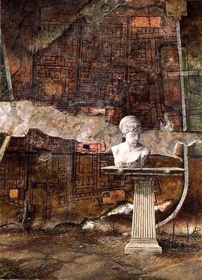 Herculaneum Site Plan, 1994 (oil on canvas)  od Trevor  Neal