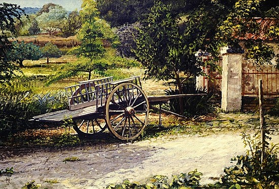 Old Cart, Vichy, France, 1998 (oil on canvas)  od Trevor  Neal