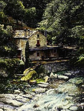 Watermill, Poretta, Tuscany, 1998 (oil on canvas) 