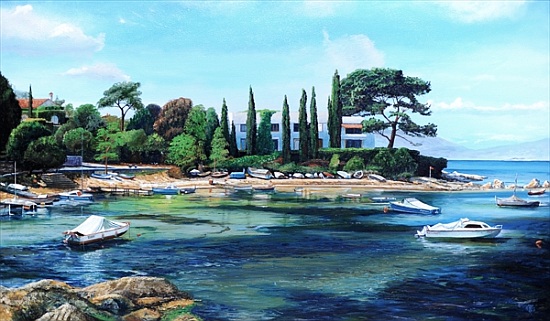 Villa and Boats, South of France od Trevor  Neal
