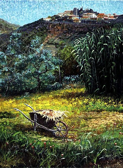 Wheelbarrow, Montecatini, Tuscany (oil on canvas)  od Trevor  Neal