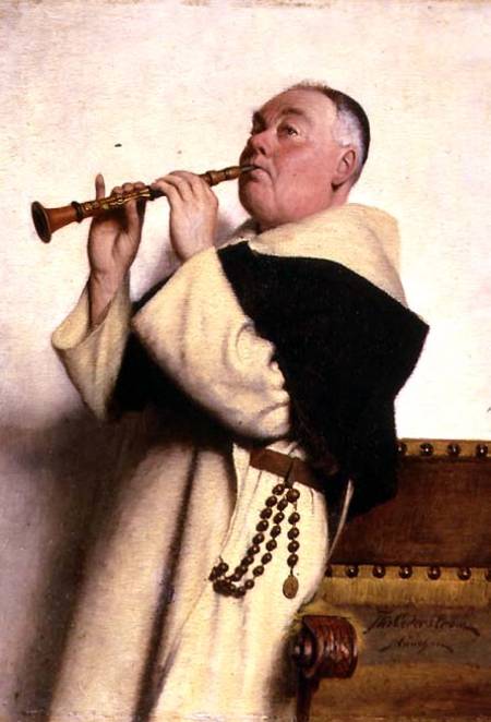 Monk Playing a Clarinet od Ture Nikolaus Cederstrom