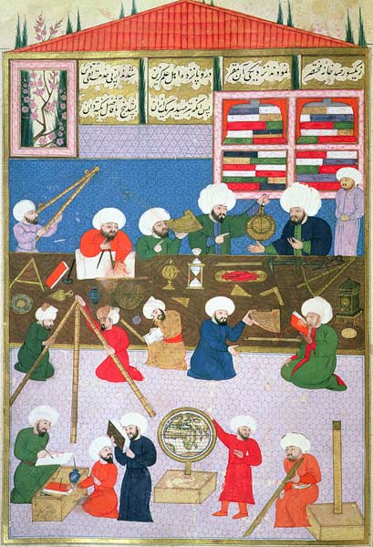 FY 1404 Takyuddin and other astronomers at the Galata observatory founded in 1557 by Sultan Suleyman od Turkish School