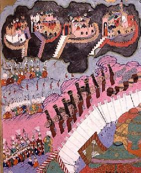 TSM H.1524 The Forces of Suleyman the Magnificent (1484-1566) Besieging a Christian Fortress, from t