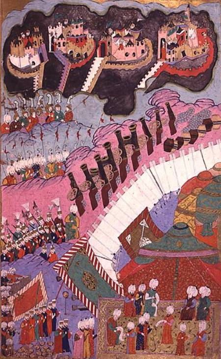 TSM H.1524 The Forces of Suleyman the Magnificent (1484-1566) Besieging a Christian Fortress, from t od Turkish School