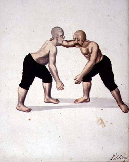 Two Wrestlers, Ottoman period od Turkish School