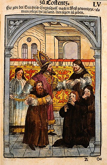 A scene from the Council of Constance, from ''Chronik des Konzils von Konstanz'' (pen and ink on pap od Ulrich von Richental