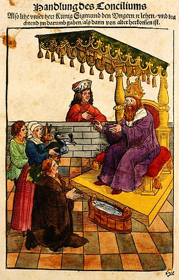 Sigismund performs his feudal duties at the Council of Constance, from ''Chronik des Konzils von Kon od Ulrich von Richental