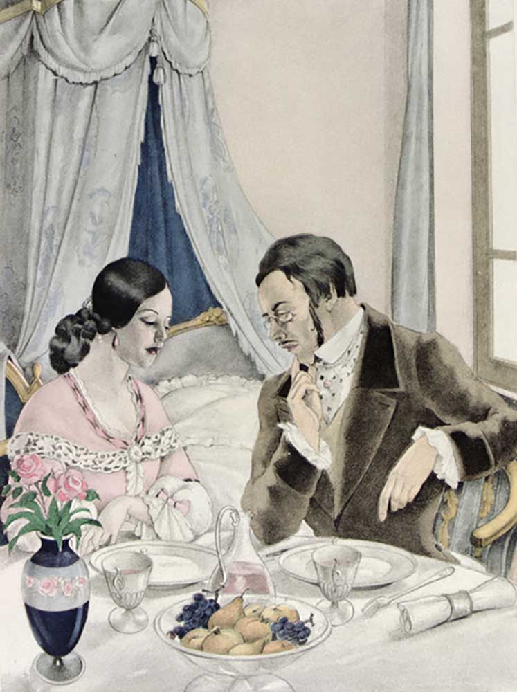 Illustration for Madame Bovary by Gustave Flaubert (1821-80) published by Gibert Jeune, 1953 od Umberto Brunelleschi