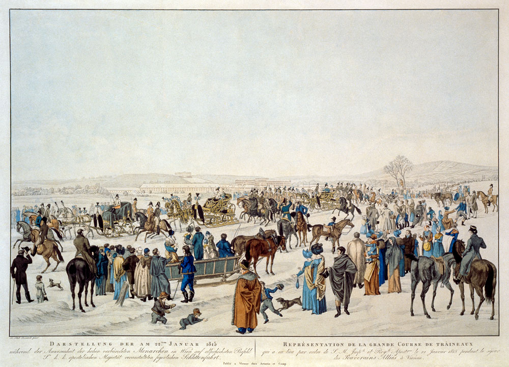 The ceremonious sledge journey on the 22nd January 1815 in Vienna od Unbekannter Künstler
