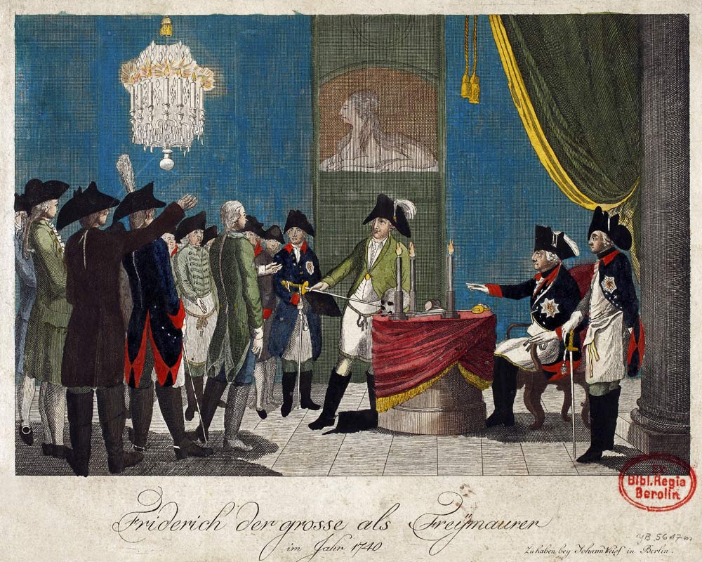 Frederick the Great as Freemason in 1740 od Unbekannter Künstler
