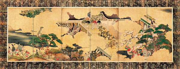 Scenes from The tale of Genji (Genji monogatari) od Unbekannter Künstler