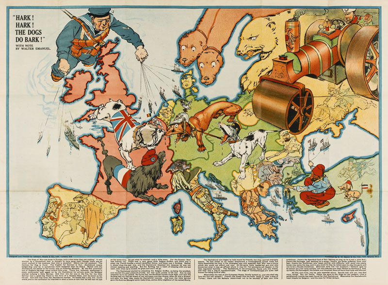 Hark! Hark! The Dogs Do Bark! European satirical map od Unbekannter Künstler