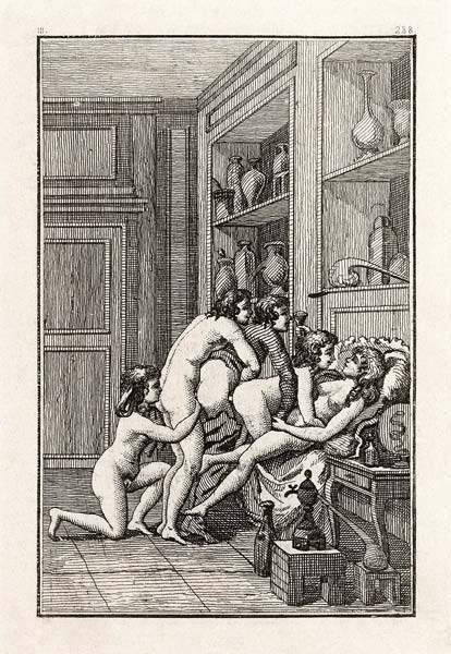 Illustration for the novels by Marquis de Sade od Unbekannter Künstler