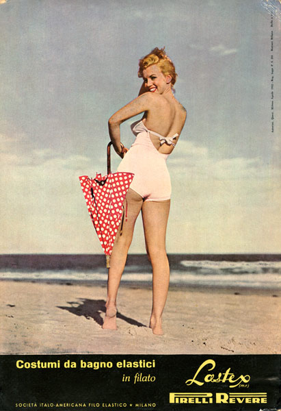 Marilyn Monroe posing for the advertising of Pirelli swimwear od Unbekannter Künstler