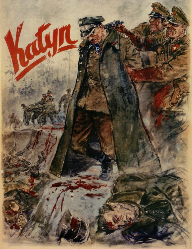 The Katyn massacre (Nazi propaganda poster) od Unbekannter Künstler