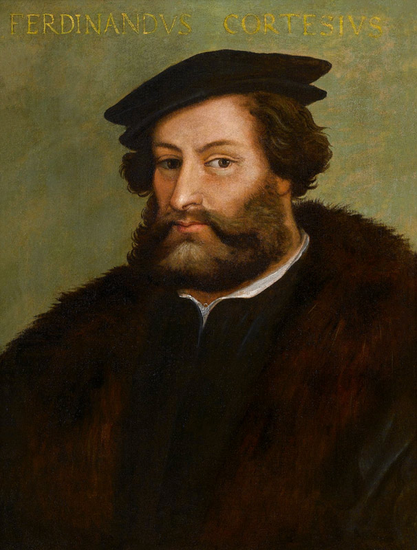 Portrait of Hernán Cortés od Unbekannter Künstler