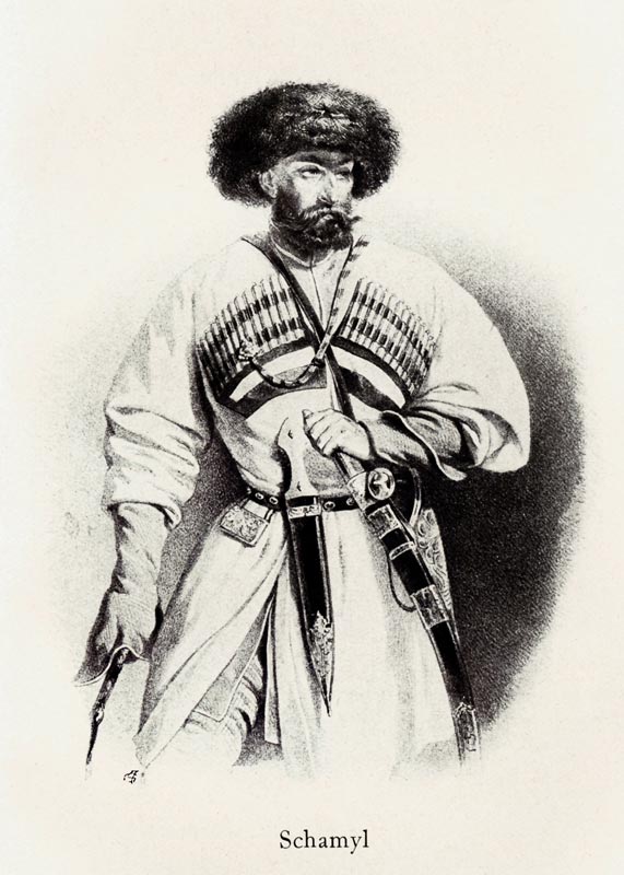 Portrait of Imam Shamil (1797-1871) od Unbekannter Künstler