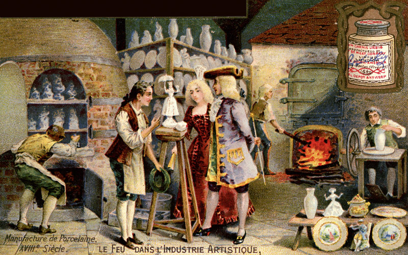Porcelain manufacture in the 18th century (From a French Advertisement) od Unbekannter Künstler