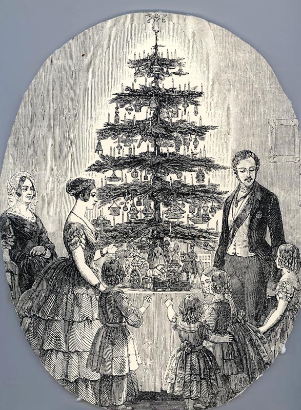 Christmas with Queen Victoria, Prince Albert, their children and Queen Victoria's mother, in 1848 (f od Unbekannter Künstler