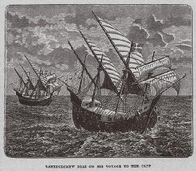 Bartholomew Diaz on his voyage to South Africa