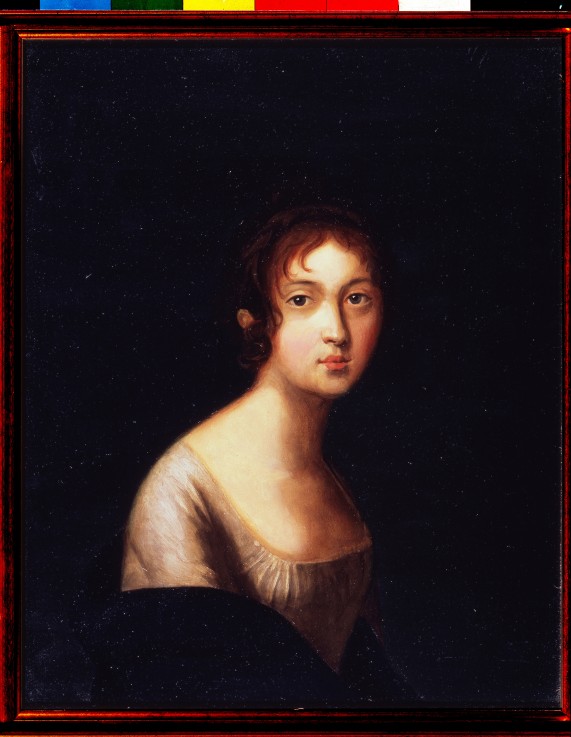 Portrait of Natalia Goncharova (Pushkina), the wife of the poet Alexander Pushkin (1812-1863) od Unbekannter Künstler