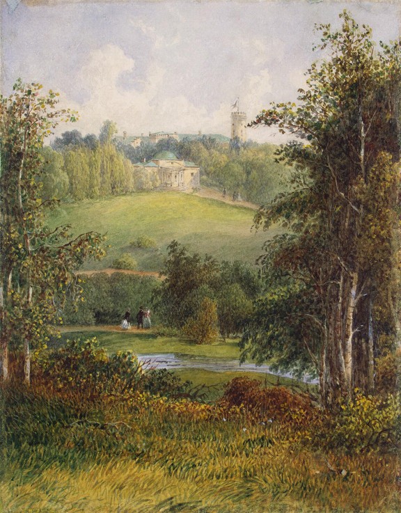 Landscape with the Manor House in the Estate of Gostilitsy near St Petersburg od Unbekannter Künstler