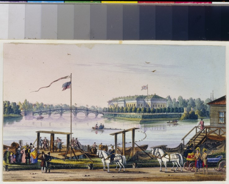 View of Kamenny Island Palace in Saint Petersburg (Album of Marie Taglioni) od Unbekannter Künstler