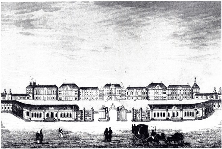 View of the Catherine Palace in Tsarskoye Selo od Unbekannter Künstler