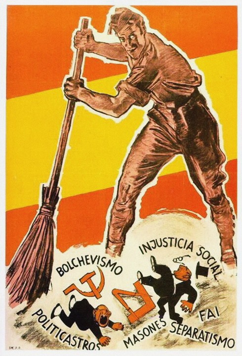 Bolchevismo, injusticia social, politicastros, masones, separatismo, F.A.I. od Unbekannter Künstler