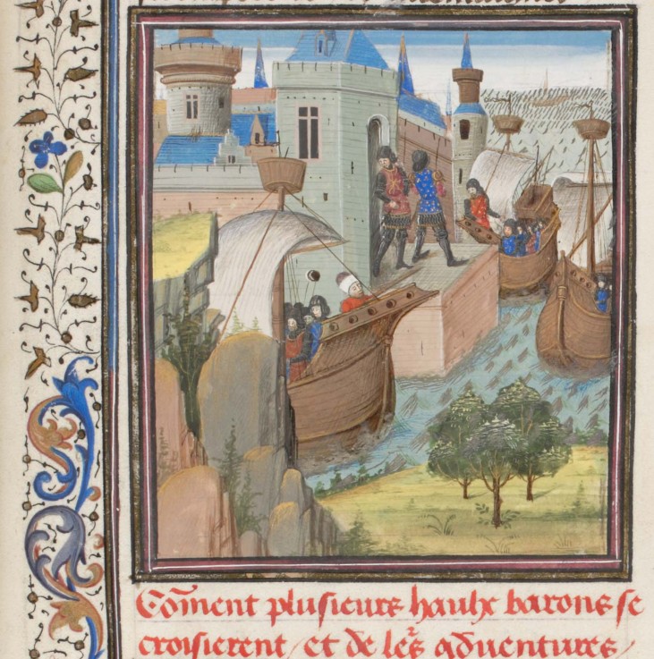 Start to the Fourth Crusade. Miniature from the "Historia" by William of Tyre od Unbekannter Künstler