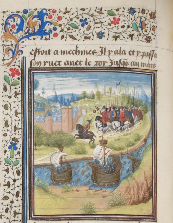 English king Richard I Lionheart conquered the island of Cyprus in 1191. Miniature from the "Histori od Unbekannter Künstler