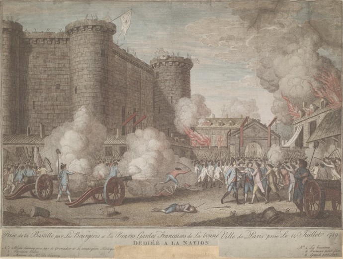 The Storming of the Bastille on 14 July 1789 od Unbekannter Künstler