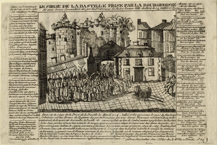 The Storming of the Bastille on 14 July 1789 od Unbekannter Künstler