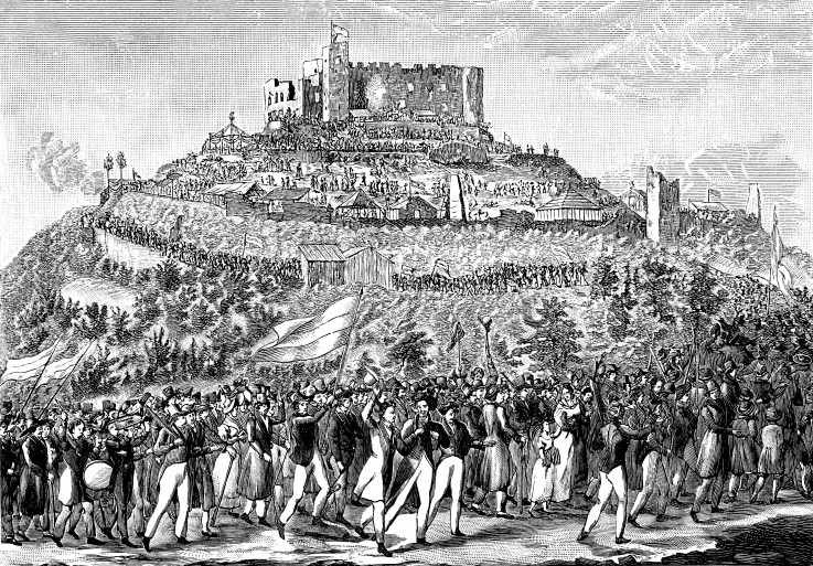 Procession to Hambach Castle on 27 May 1832 od Unbekannter Künstler