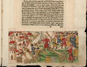 Siege of Reval by the Russians in 1578. From Johann Jakob Wick's Sammlung von Nachrichten...