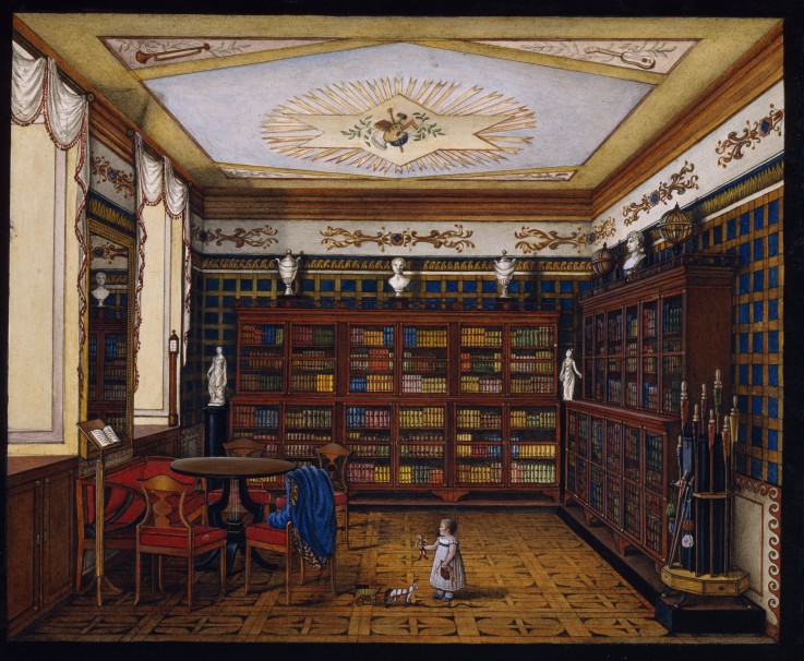 The Library of Count Henryk Ilinsky in Romaniv od Unbekannter Künstler