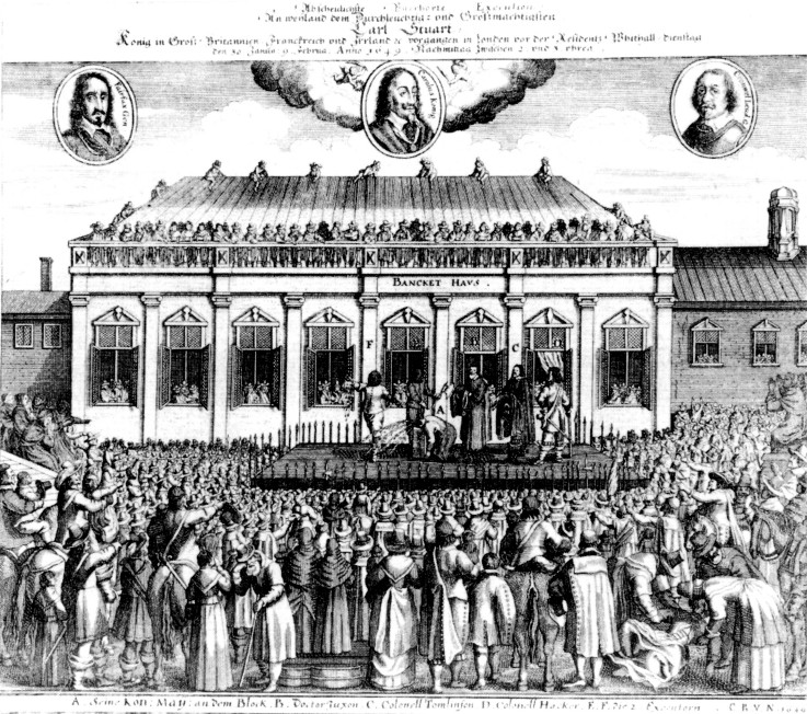 The Beheading of Charles I outside the Banqueting House, Whitehall, London od Unbekannter Künstler