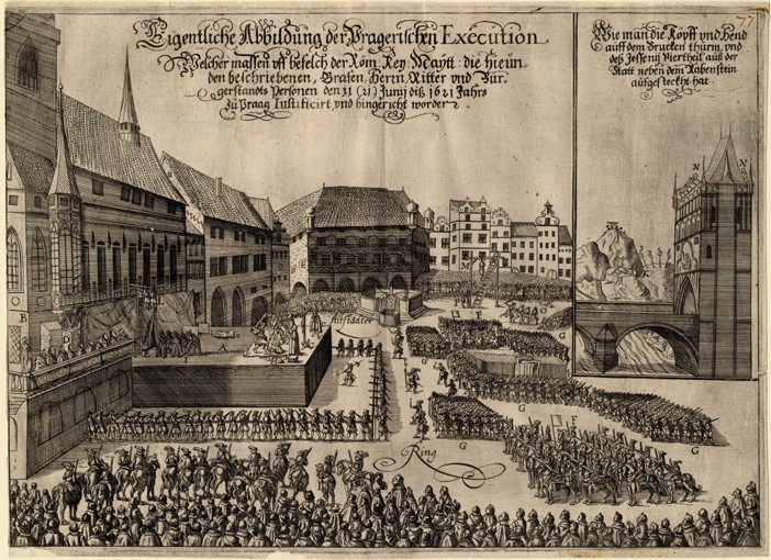 Execution of 27 Protestant Leaders on the Old Town Square in Prague on June 21, 1621 od Unbekannter Künstler