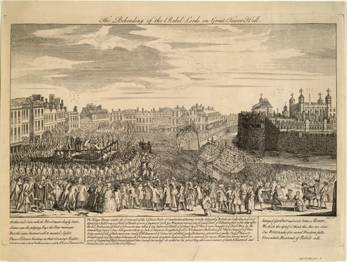 The Beheading of the Jacobite rebels at Tower Hill od Unbekannter Künstler