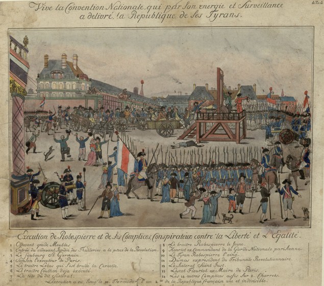 The execution of Robespierre and his supporters on 28 July 1794 od Unbekannter Künstler