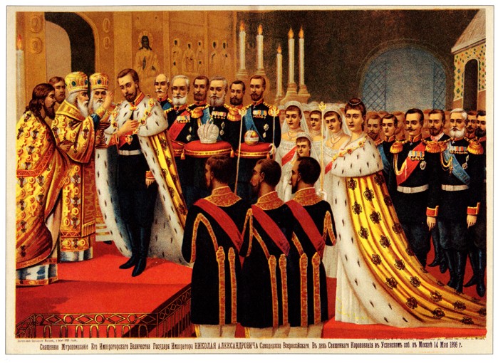 The Coronation Ceremony of Nicholas II. The Anointing od Unbekannter Künstler