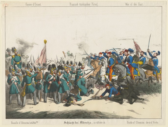 The battle of Oltenitza on 4 November 1853 od Unbekannter Künstler