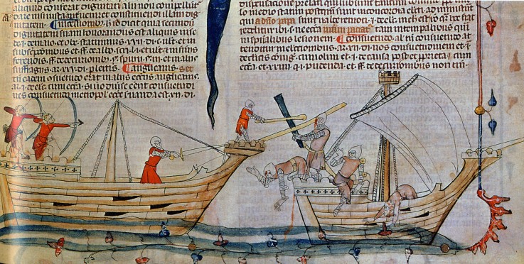 The naval Battle od Unbekannter Künstler