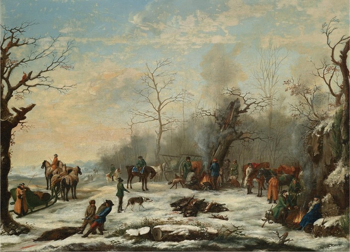 Winter Hunt od Unbekannter Künstler