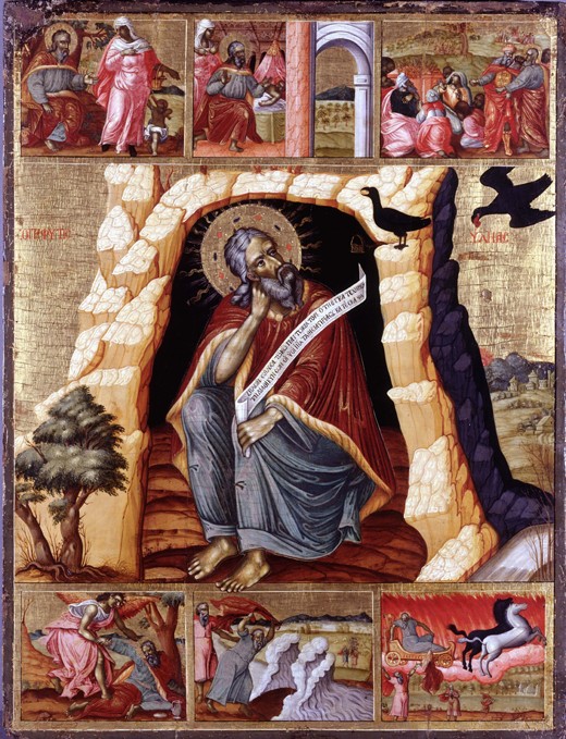The Prophet Elijah in the Wilderness with Scenes from His Life od Unbekannter Künstler