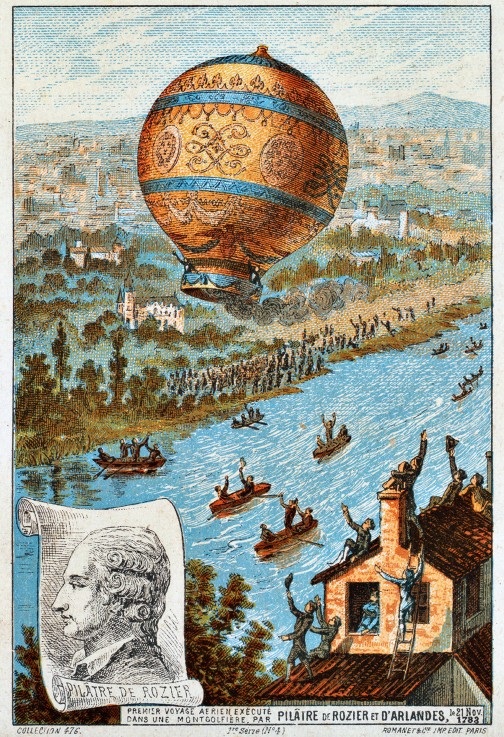 First aerial voyage with Pilâtre de Rozier and d'Arlandes, 1783 (From the Series "The Dream of Fligh od Unbekannter Künstler